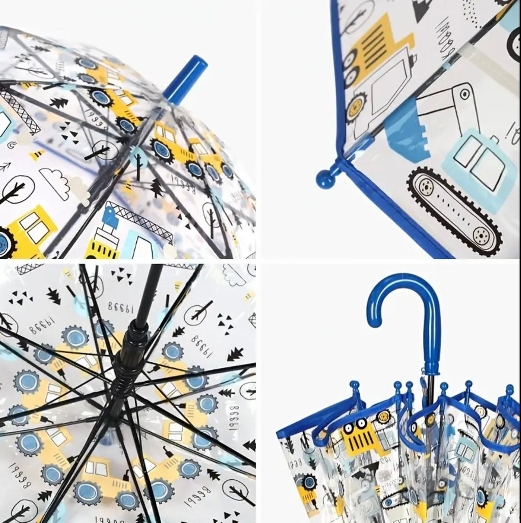 🚜 Kids Construction Umbrella – 4 Colors Available. Kids Umbrella
