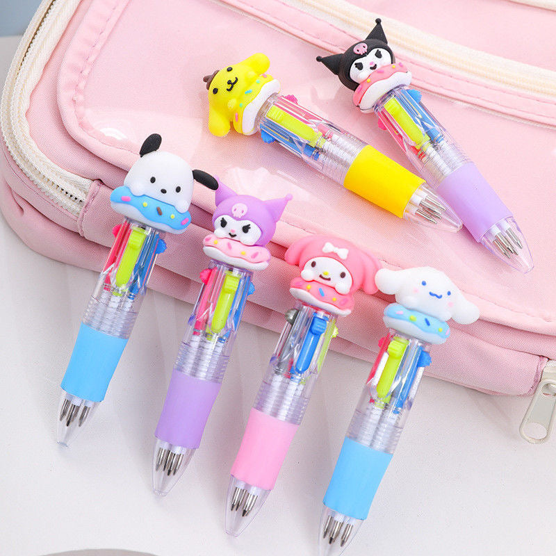 ✨ Cute Sanrio Multi-Color Pen – 6 PCS✨