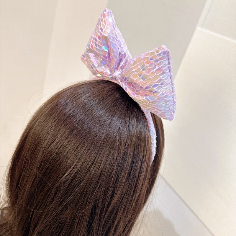 Princess Style Glitter Bow Headband