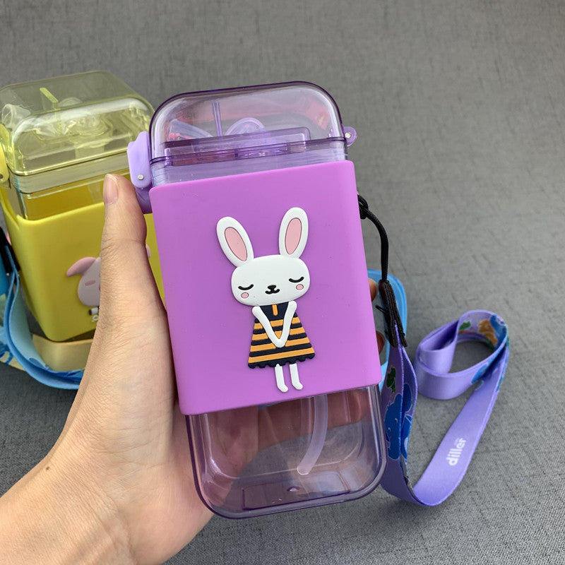 Kids Water Bottle – Cute Cartoon Square Cup
300ml