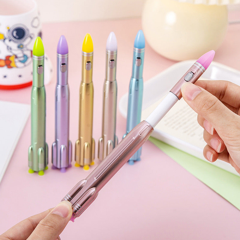 🚀 Rocket LED Ballpoint Pen – Fun Light-Up Design 🚀  Perfect gift