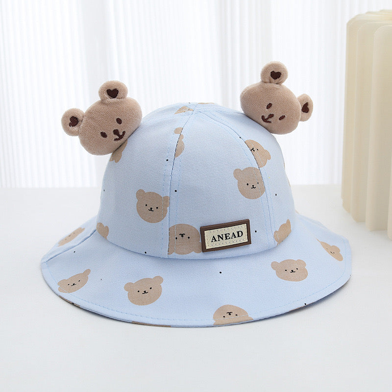 Adorable Bear Ear Kids Sun Hat – Cute Cartoon Bucket Hat for Toddlers (Ages 1–4)