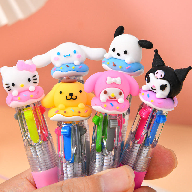✨ Cute Sanrio Multi-Color Pen – 6 PCS✨