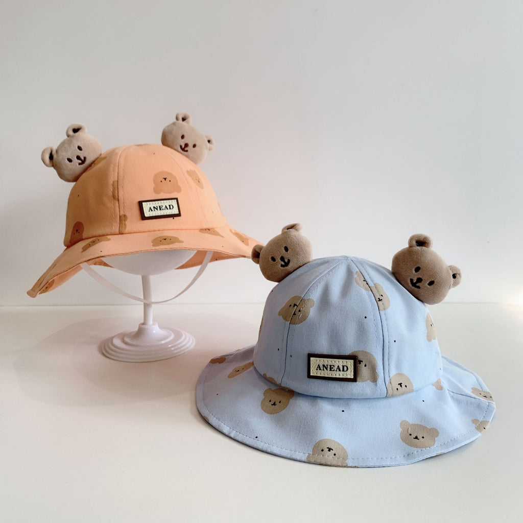 Adorable Bear Ear Kids Sun Hat – Cute Cartoon Bucket Hat for Toddlers (Ages 1–4)