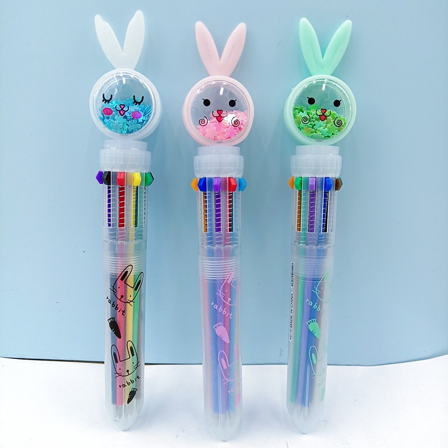 🐰 Cute Bunny Multi-Color Pen – 10 Colors in 1 🐰