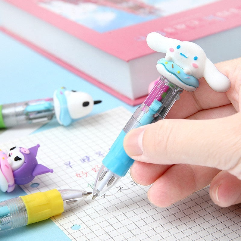 ✨ Cute Sanrio Multi-Color Pen – 6 PCS✨