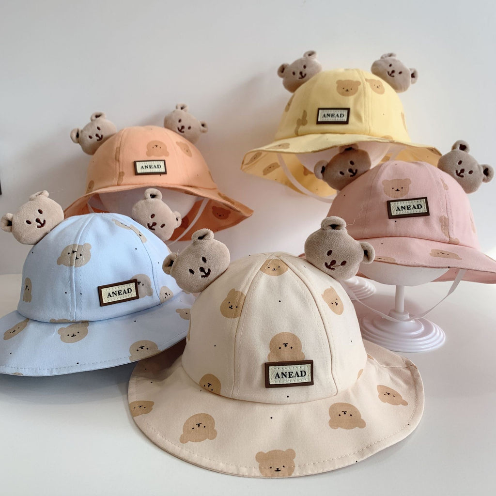 Adorable Bear Ear Kids Sun Hat – Cute Cartoon Bucket Hat for Toddlers (Ages 1–4)