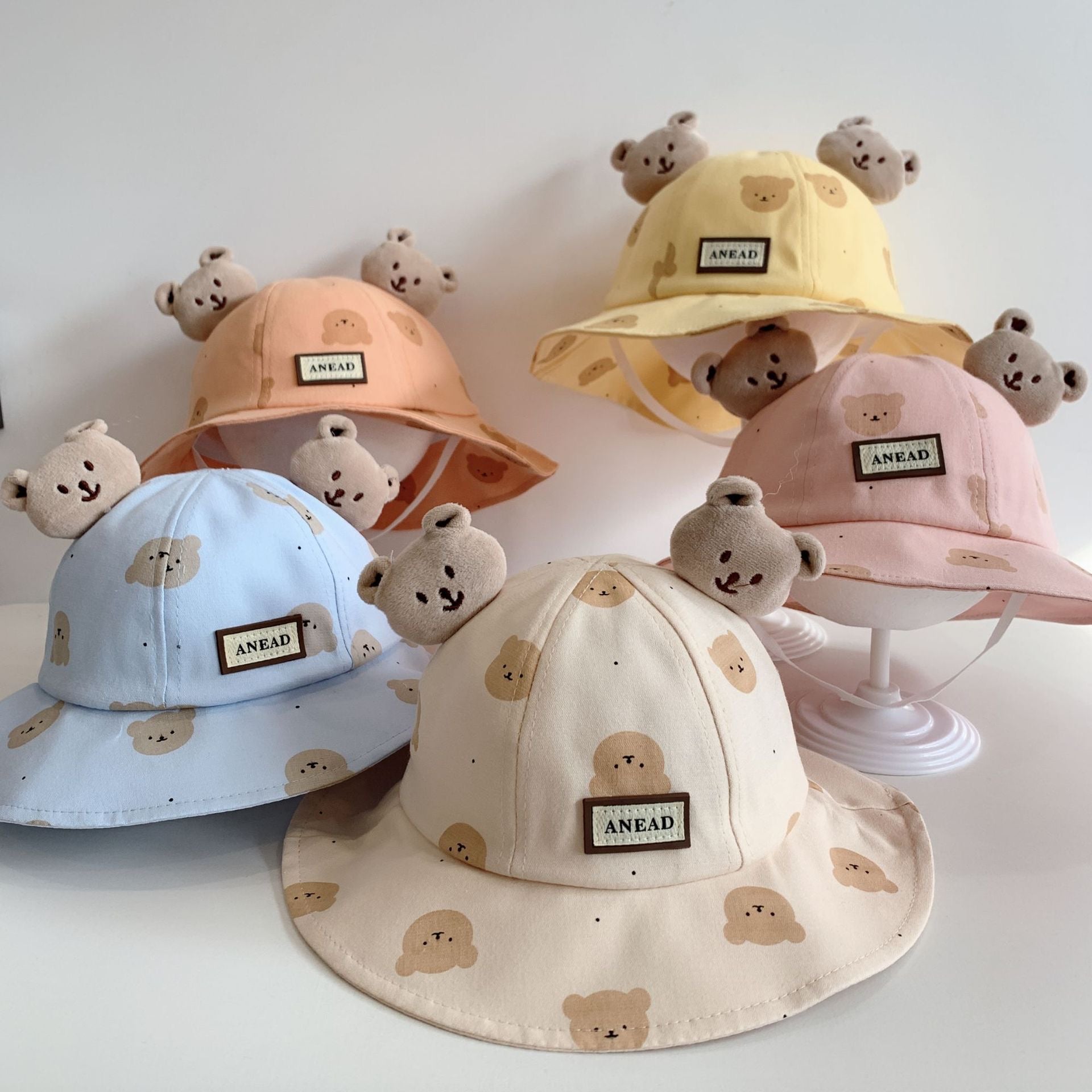 Adorable Bear Ear Kids Sun Hat – Cute Cartoon Bucket Hat for Toddlers (Ages 1–4)