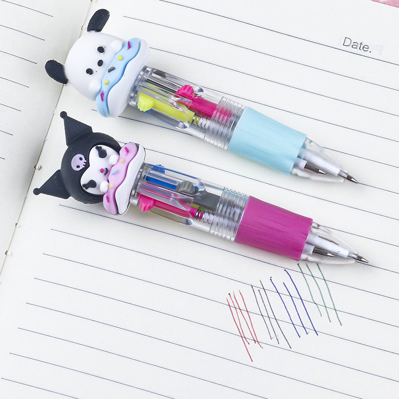 ✨ Cute Sanrio Multi-Color Pen – 6 PCS✨