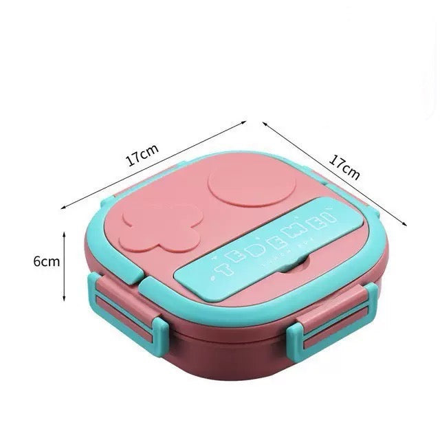 🧃 Kids Stainless Steel Bento Lunch Box – Leak-Resistant 3-Compartment Design