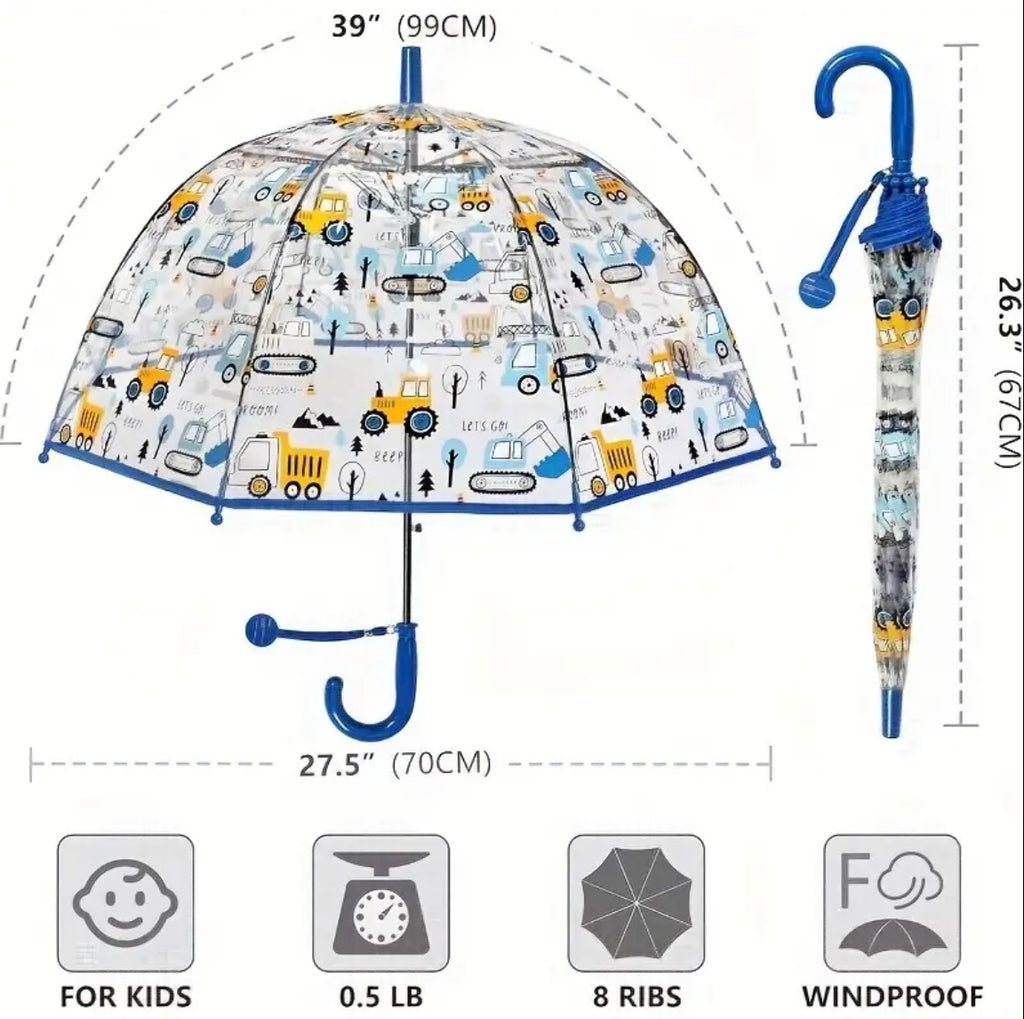 🚜 Kids Construction Umbrella – 4 Colors Available. Kids Umbrella