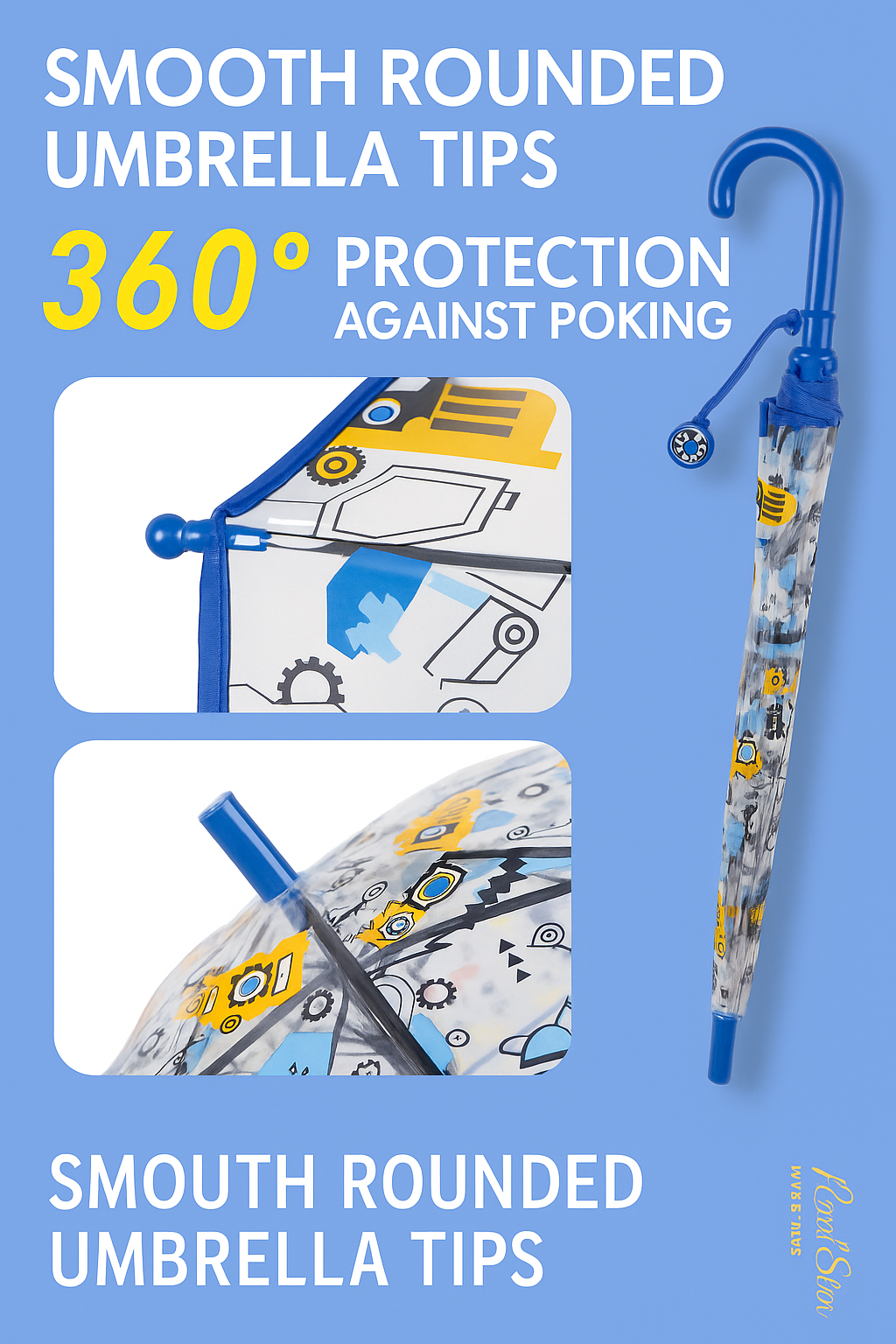 🚜 Kids Construction Umbrella – 4 Colors Available. Kids Umbrella