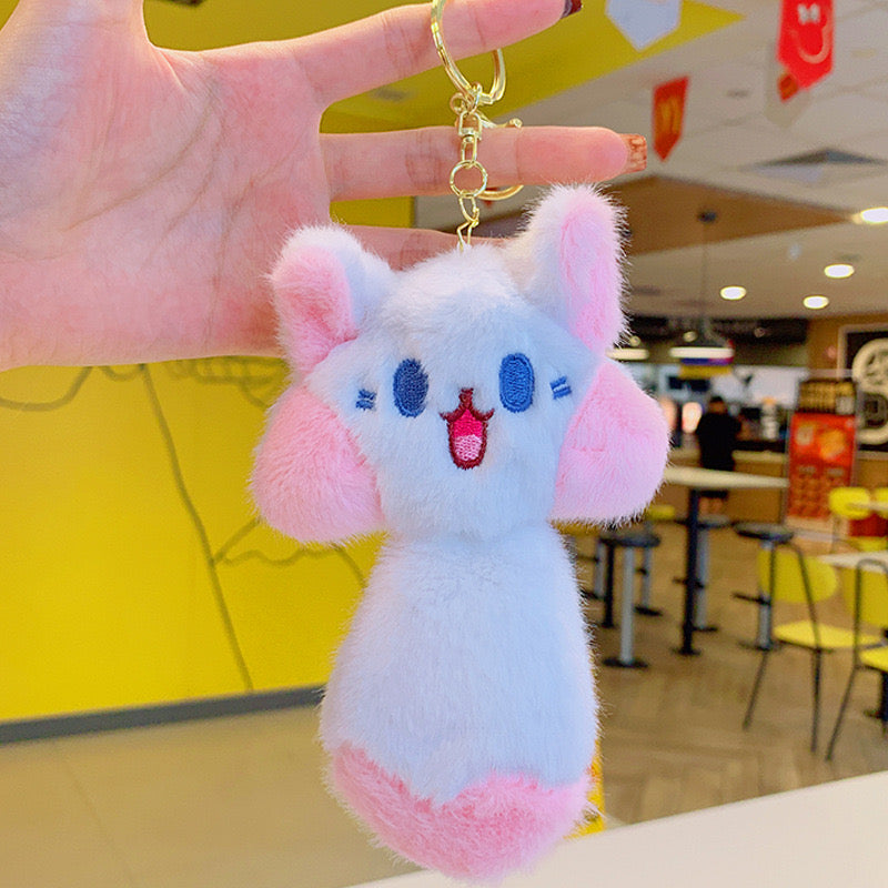 Cute Plush Cat Keychain – Soft Fluffy Bag Charm (3 Colors)