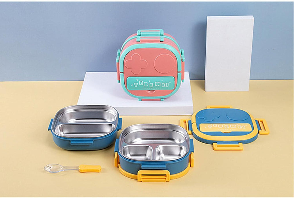 🧁 Kids Double-Layer Stainless Steel Lunch Box – TEDEMEI Design