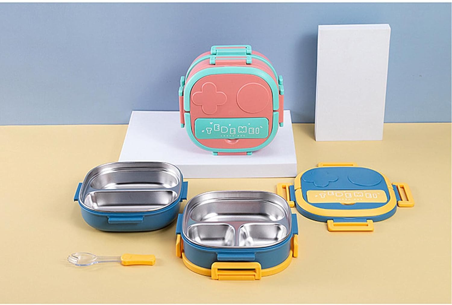 🧁 Kids Double-Layer Stainless Steel Lunch Box – TEDEMEI Design