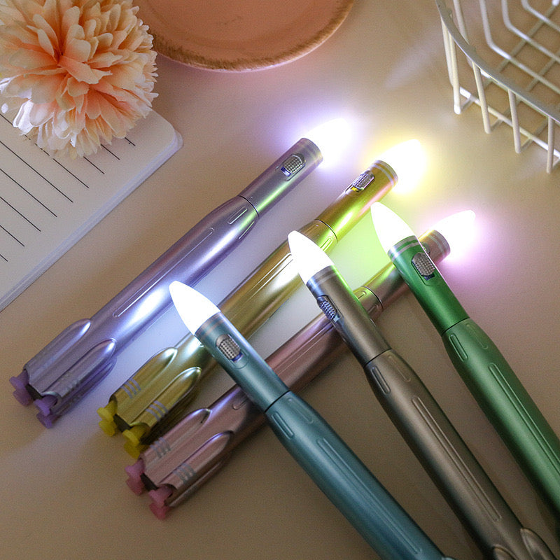 🚀 Rocket LED Ballpoint Pen – Fun Light-Up Design 🚀  Perfect gift