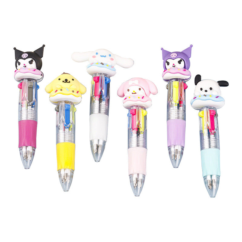 ✨ Cute Sanrio Multi-Color Pen – 6 PCS✨