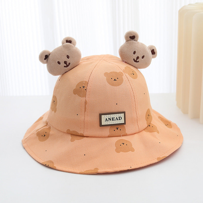 Adorable Bear Ear Kids Sun Hat – Cute Cartoon Bucket Hat for Toddlers (Ages 1–4)