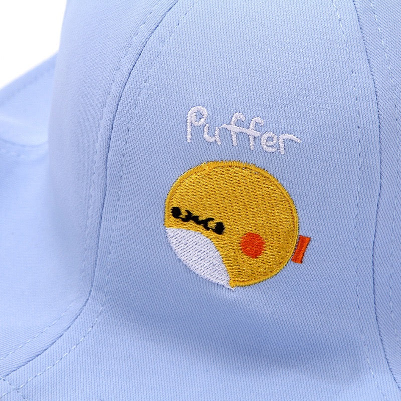 Cute Kids Summer Puffer Hat with Whale Tail Top