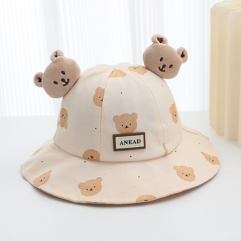 Adorable Bear Ear Kids Sun Hat – Cute Cartoon Bucket Hat for Toddlers (Ages 1–4)