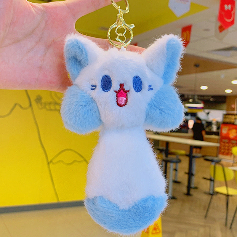 Cute Plush Cat Keychain – Soft Fluffy Bag Charm (3 Colors)