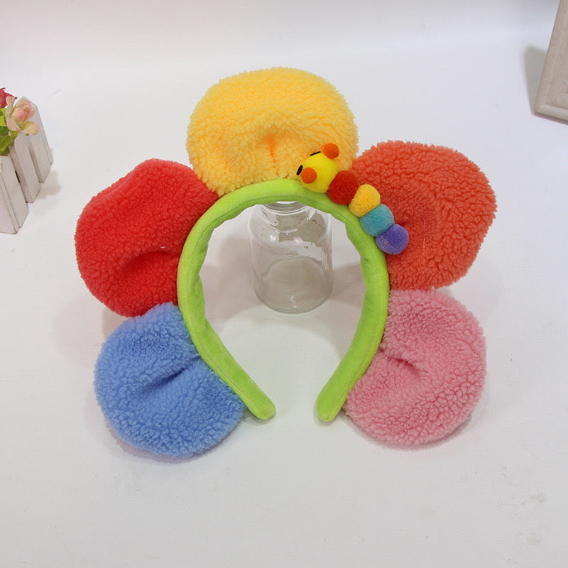 Rainbow Flower Headband with Cute Caterpillar 🌸🐛