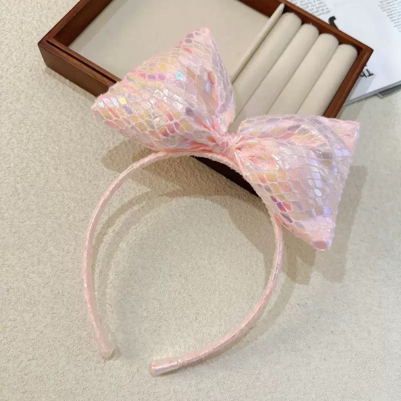 Princess Style Glitter Bow Headband