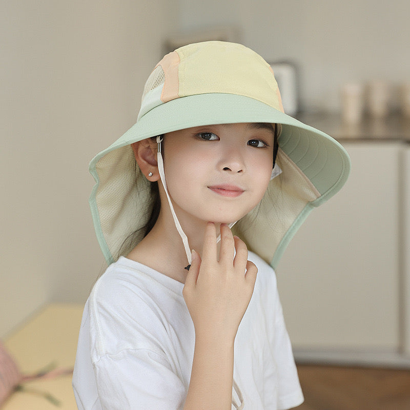 Kids Sun Protection Hat with Neck Flap – Adjustable, Breathable, UPF Protection