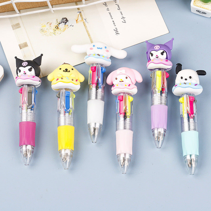 ✨ Cute Sanrio Multi-Color Pen – 6 PCS✨