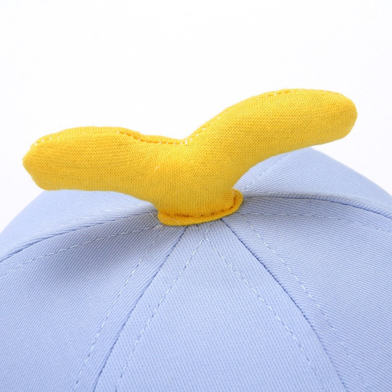 Cute Kids Summer Puffer Hat with Whale Tail Top