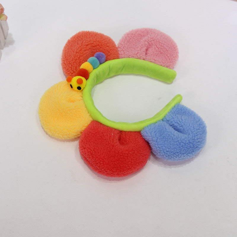 Rainbow Flower Headband with Cute Caterpillar 🌸🐛
