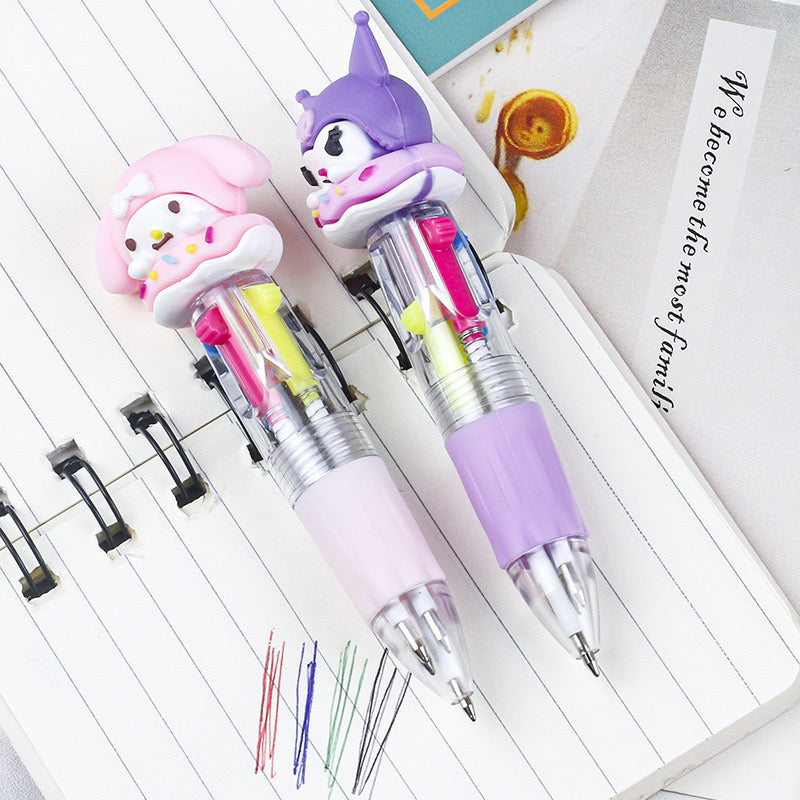 ✨ Cute Sanrio Multi-Color Pen – 6 PCS✨
