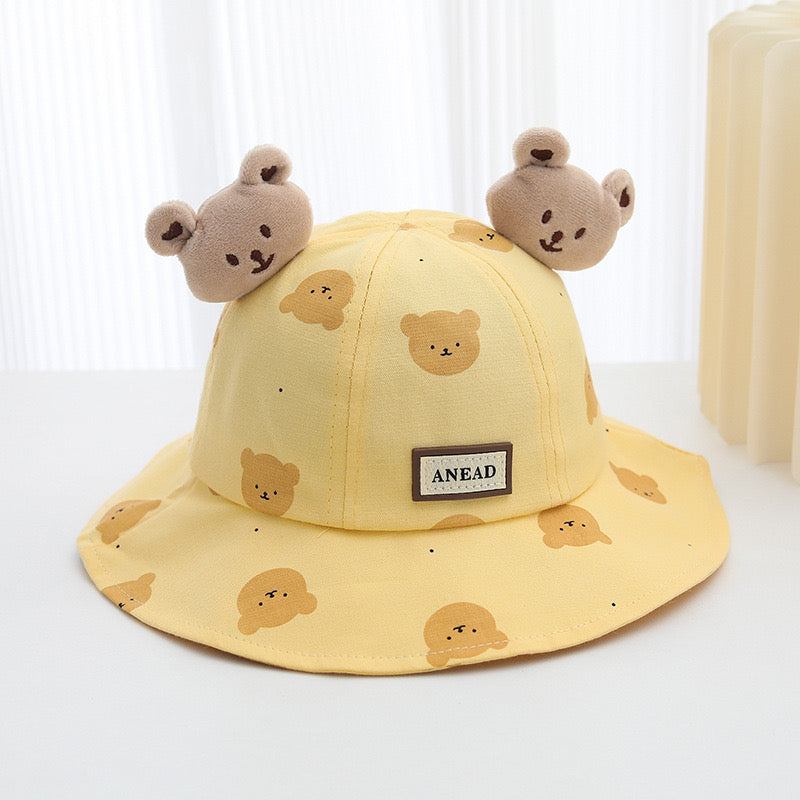 Adorable Bear Ear Kids Sun Hat – Cute Cartoon Bucket Hat for Toddlers (Ages 1–4)