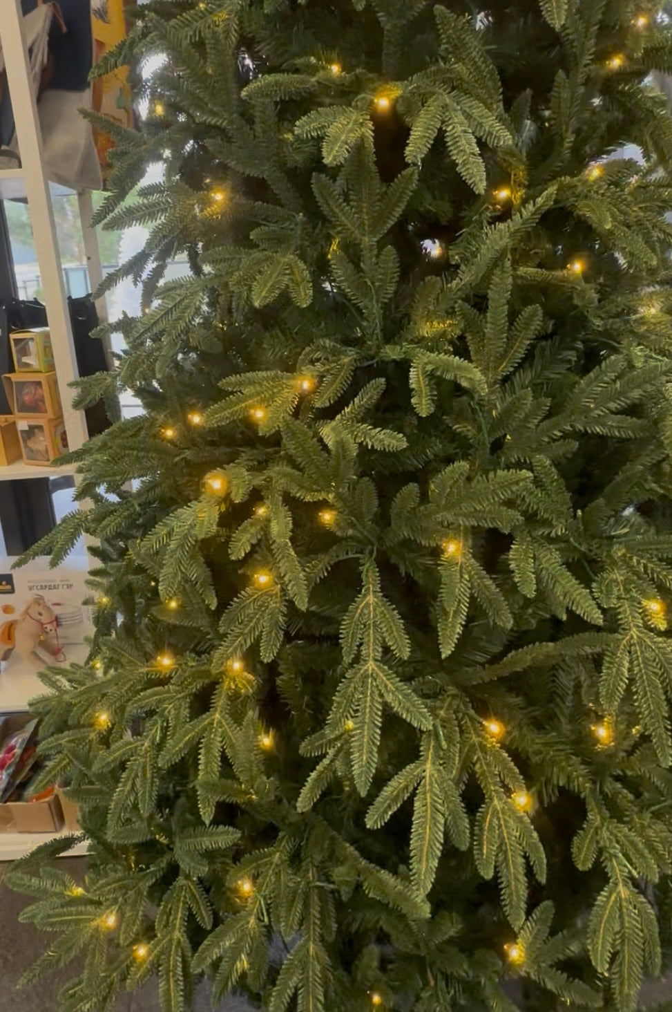 Premium Artificial Christmas Tree with Warm LED Lights – Realistic Pine Style