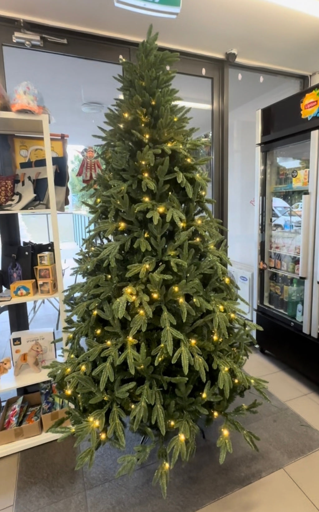 Premium Artificial Christmas Tree with Warm LED Lights – Realistic Pine Style