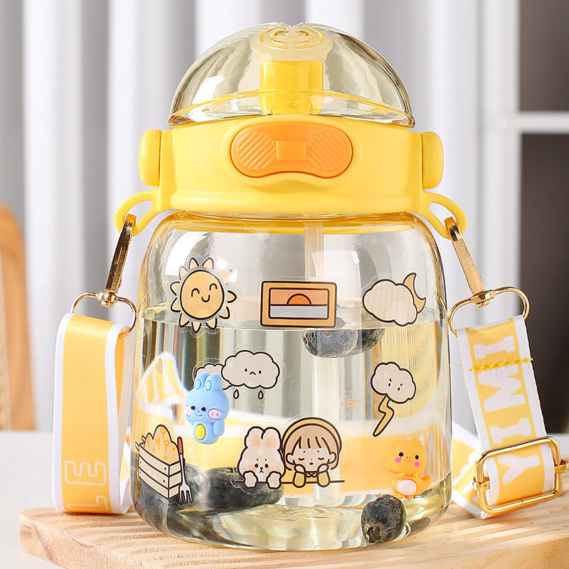 Cute Kids Straw Water Bottle