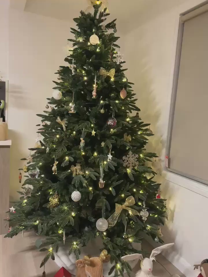 Premium Artificial Christmas Tree with Warm LED Lights – Realistic Pine Style